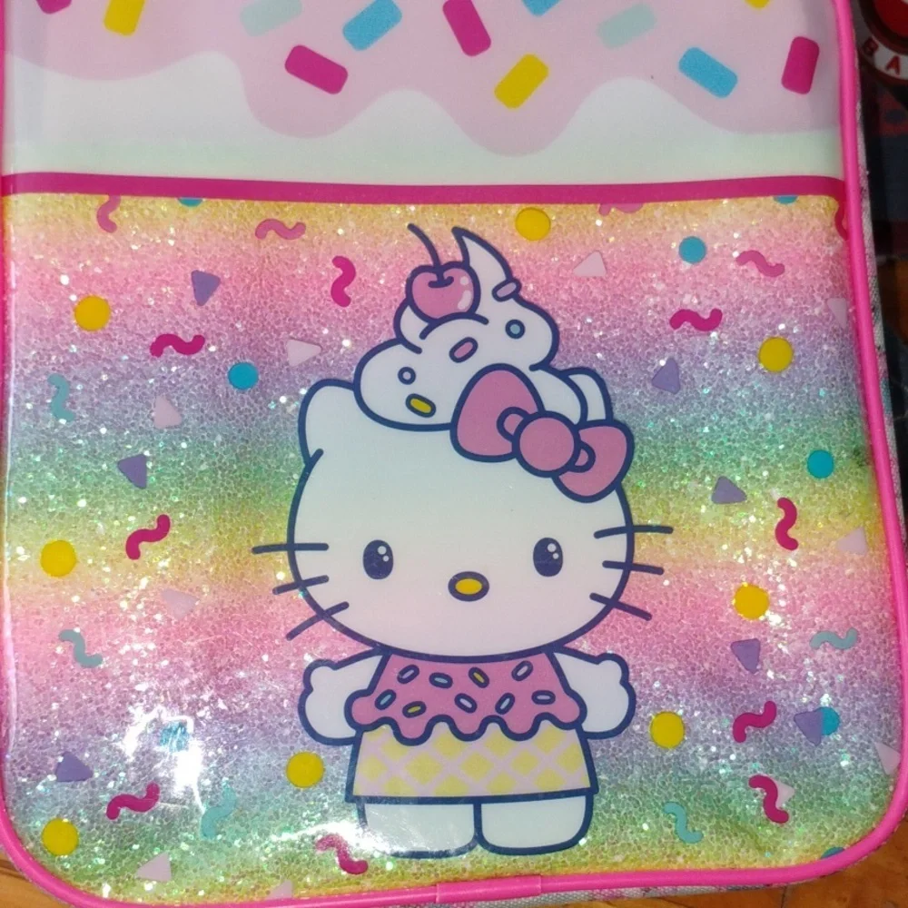 🐈Hello Kitty Insulated Glitter Lunch Zip Bag  2003
